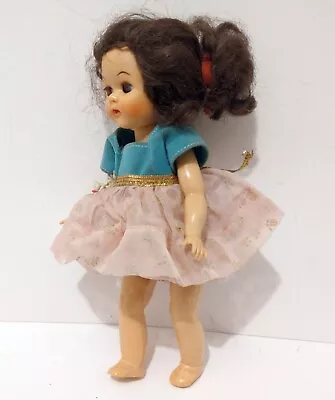 Vintage Virga Doll - 7½  - Legs Move - Sleepy Eyes - Brunette - Green/Pink • $14.50