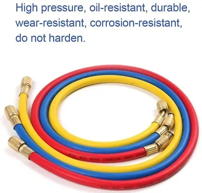 REFRIGERATION AIR CONDITIONING GAS RECHARGING Degassing MANIFOLD GAUGE HOSE SET • £19.99