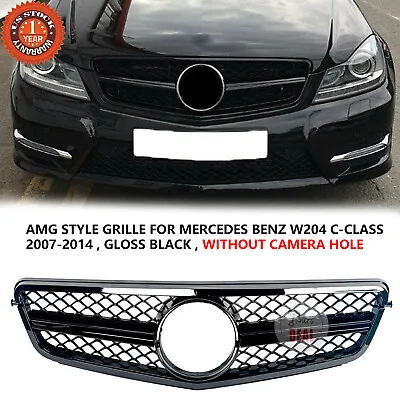 C63 AMG Style Grille Glossy Black For Mercedes Benz W204 2007-2014 C250 C300 350 • $60.19