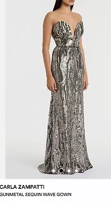 Carla Zampatti 14 Gunmetal Gown • $990