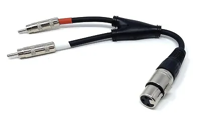 XLR 3 Pin Female To 2 X RCA Phono Male Audio Cable Adapter • £12.99