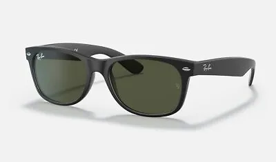 Ray-Ban New Wayfarer Black Rubber/G-15 Green 55 Mm Sunglasses RB2132 622 55 -18 • $102.14