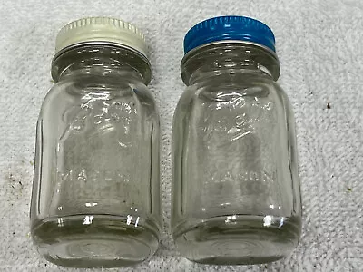 Vintage Replica Mini Ball Mason Jar Set Glass Salt And Pepper Shakers NICE Gift • $14.88