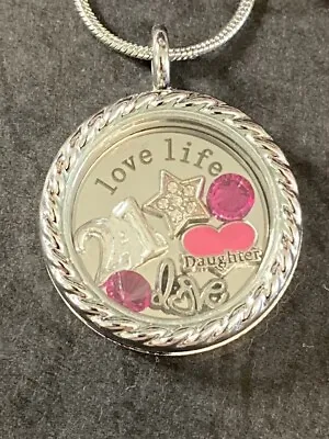 October 21st Birthday Gift Daughter Memory Locket Necklace Charms + Birthstone • £8.95