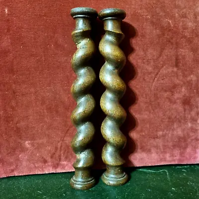 $89 • Buy 2 Barley Twist Turned Spindle Column 10  - Antique French Architectural Salvage