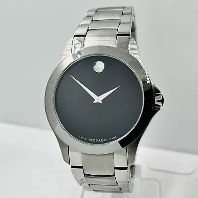 Movado Men's Masino Silver Steel Sapphire Crystal 40mm Swiss Made Watch 0607032 • $295