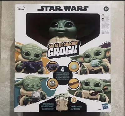 NEW Star Wars The Mandalorian Galactic Snackin' Grogu Baby Yoda Animatronic Toy • $30