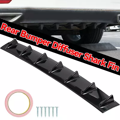 £15.95 • Buy 33  Car Gloss Black Rear Bumper 7 Shark Fin Spoiler Wing Lip Diffuser Universal