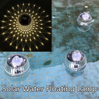 2X Solar LED Floating Fountain Lights Outdoor Garden Pond Color Pool Changing • £9.99