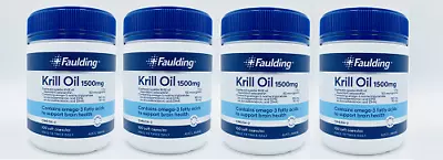 4 X Faulding Krill Oil 1500mg 100 Capsules • $252.32