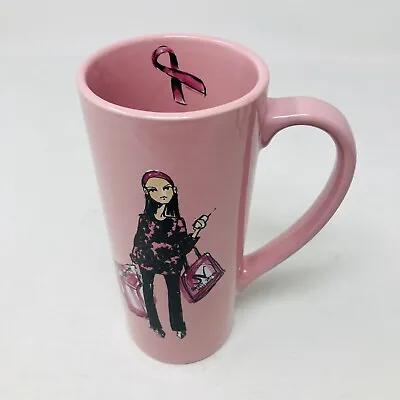 Simply Vera Wang Ceramic Coffee Mug Pink Ribbon Breast Cancer Awareness 12oz • $12.45