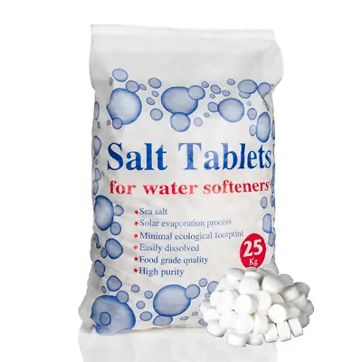 £21.29 • Buy 1Bag Water Softner Tablets 25KG Salt Recommended For All Water Softener Purifier