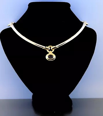 Movado Iolite Choker Necklace In Sterling Silver 925 & 18K Yellow Gold Size 16  • $949.99