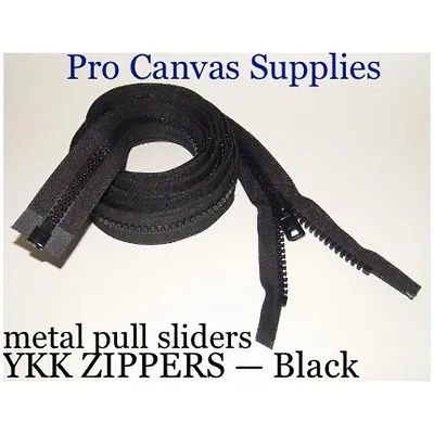 1 YKK Zippers 78  Black #10 Metal Pull With Free Top Stops • $13.99