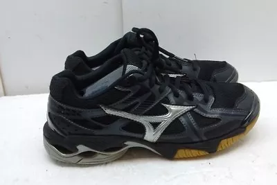 Mizuno Wave Bolt Black Mesh Athletic Sneaker Lace Up Running Women Shoes 8M 38.5 • $59.99