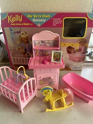 Barbie My Very Own Nursery Set Kelly Playset Crib Bath Changing Table Horse • $49