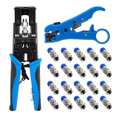 Coax Compression Crimping Tool Kit Cable Compression Crimper Tool For RG59 RG... • $43.52