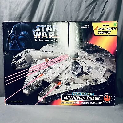 Vintage '95 Star Wars MILLENNIUM FALCON The Power Of The Force Vehicle Playset • $224.99