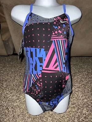 NWT Nike Swimsuit Girl's 1 Piece Swimsuit Size XS Fits Girl 6-8 Years Old • $16.99