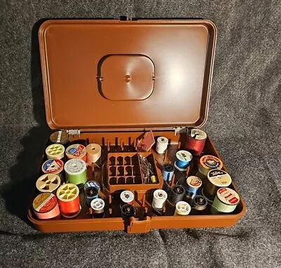 Vintage Wilson WIL-HOLD Sewing Box Brown Thread & Bobbin Box Vintage Plastic  • $16.95