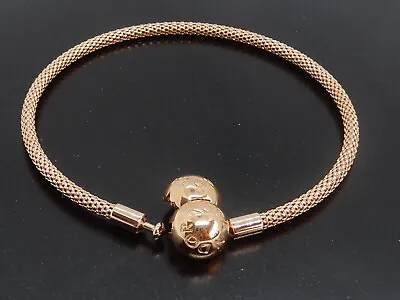 Pandora Rose Gold Moments Mesh Bracelet  ALE MET 19cm • £75