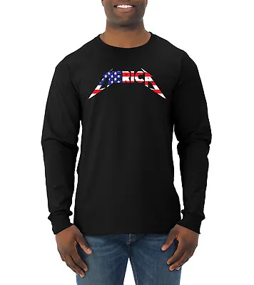 America USA Metallica Lightning Men Long Sleeve Tshirt • $22.99