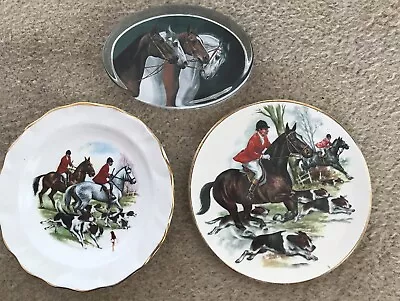 2 X Vintage Plates Liverpool Rd Pottery Pall Mall Ware Plus Horses Paper Weight • £4.99