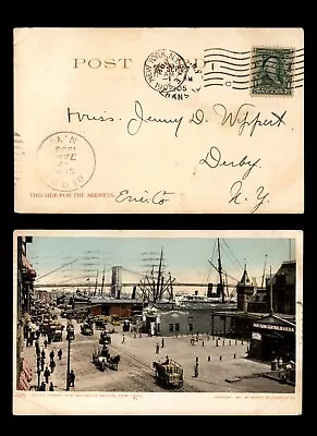 MayfairStamps US 1905 New York South Street & Brooklyn Bridge New York To Derby • $1.25