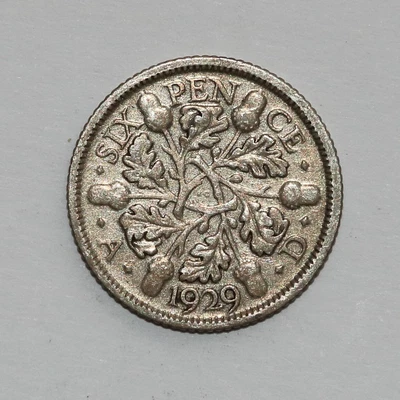 £0.99 • Buy George V Silver Sixpence Dated 1929 (ref 8971)
