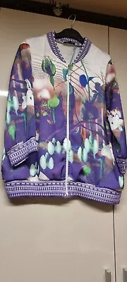 Womens Adolpho Dominguez Spanish Designer Zip Up Blouse Top Multicoloured • £8