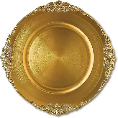 Henilosson Gold Charger Plates - Antique Plate Chargers For Dinner Plates • $43.85