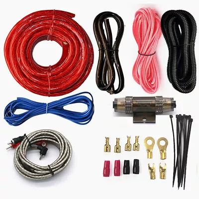 4 GAUGE AMP KIT 2500W AWG Amplifier Install Wiring 4 Ga 4.5M Power Cable • £16.99