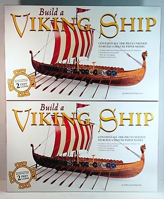  Build A Viking Ship  Buildable 2ft Kits By Phillip Fickling (×2) Both Unopened! • $44.99