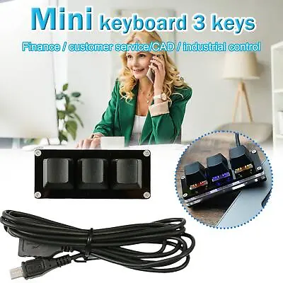 Wireless Keypad Mini Keyboard 3 Keys Copy And Paste S8I8 Customized A4D6 • $17.96