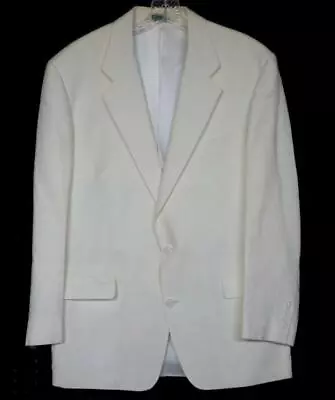 Handsome Mens Nautica Lord & Taylor White Linen Jacket Blazer Coat • $57.03