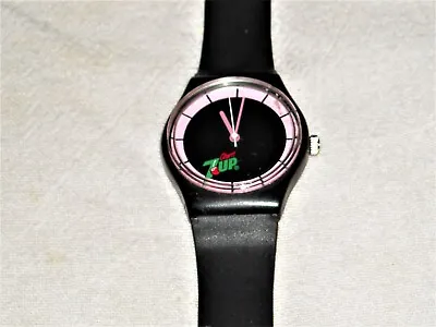 CHERRY 7UP Vintage Watch Advertising Wristwatch Plastic 1990s Wind-Up EUC W🍒RKS • $17.99