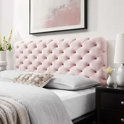 Modway Lizzy Tufted Performance Velvet Full/Queen Headboard In Pink • $150.51
