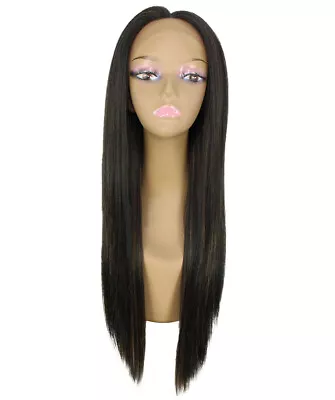 Yoko Straight 30 In 360° Hand Tied Lace Front Wig Black With Golden Highlights • $70.04