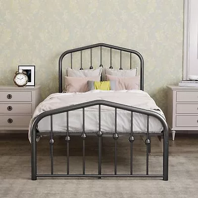 Wholesome Comfort: Twin Metal Platform Bed With Vintage Headboard • $124.45