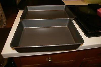 LOT OF 2 DIFF. Steel Non-Stick Oblong Baking Pan 9  X 13  11  X 16  • $16