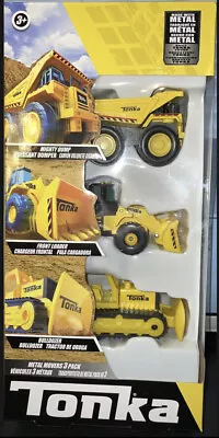 Tonka Metal Movers 3 Pack Mighty Dump Truck Front Loader & Bulldozer 1/64 NIB • $27.84