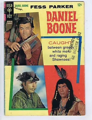 Daniel Boone #8 Gold Key Comics 1967 Fess Parker Photo/C Treacherous Trespassers • $15