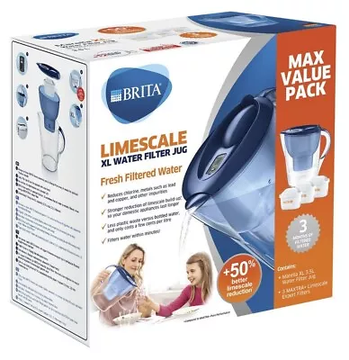 $59.95 • Buy Brita Premium Limescale 3.5L XL Water Filter Jug + 3 Filter Cartridges 