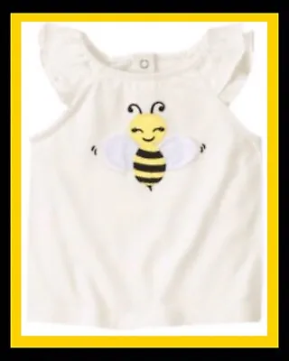 $22.99 • Buy NWT Girls 18-24 Gymboree “BEE CHIC” Cotton Off-White BUMBLEBEE Wings TOP SHIRT