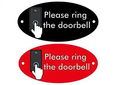 £5.99 • Buy Please Ring The Door Bell Metal Oval Sign Plaque For House Office