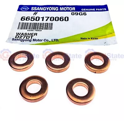 $21.37 • Buy GENUINE Ssangyong Rexton SUV 2.7L Turbo Diesel 5Cyl Fuel Injector Washer Set
