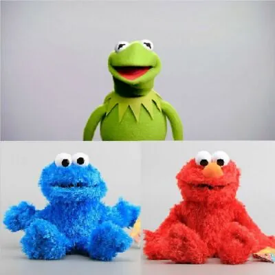 Kermit Frog Elmo Cookie Monster Sesame Street Hand Puppet Plush Xmas Toy Dolls • $18.56