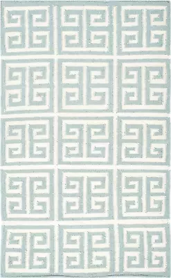 Dhurries Collection 2'6  X 4' Blue/Ivory DHU626A Handmade Flatweave Premium Wool • $130