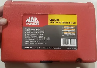 SD33KL Mac Tools 33PC. 1/4In. Hex Drive Long Power Bit Set *USED* • $129.99