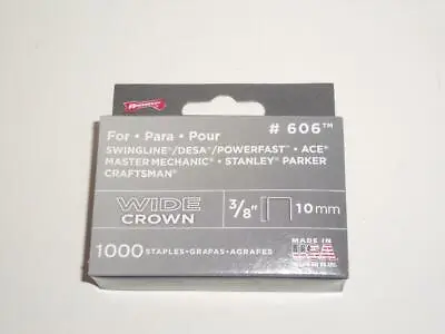 1000 Arrow Fastener #606 Wide Crown Staples 3/8  10mm Heavy Duty Swingline Ace • $8.99